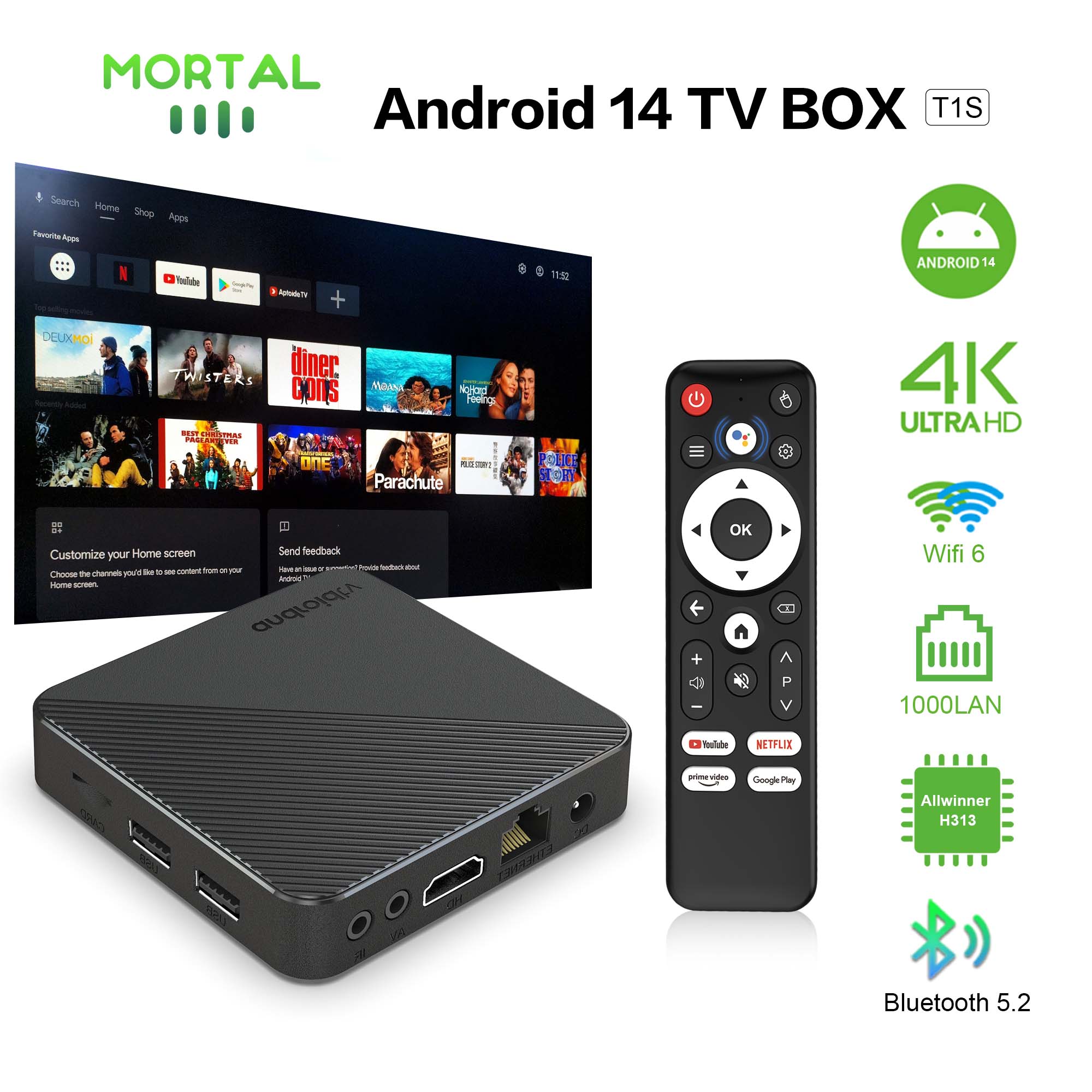 Home Cinema Google - Android14 스마트 홈 시어터 TV 박스