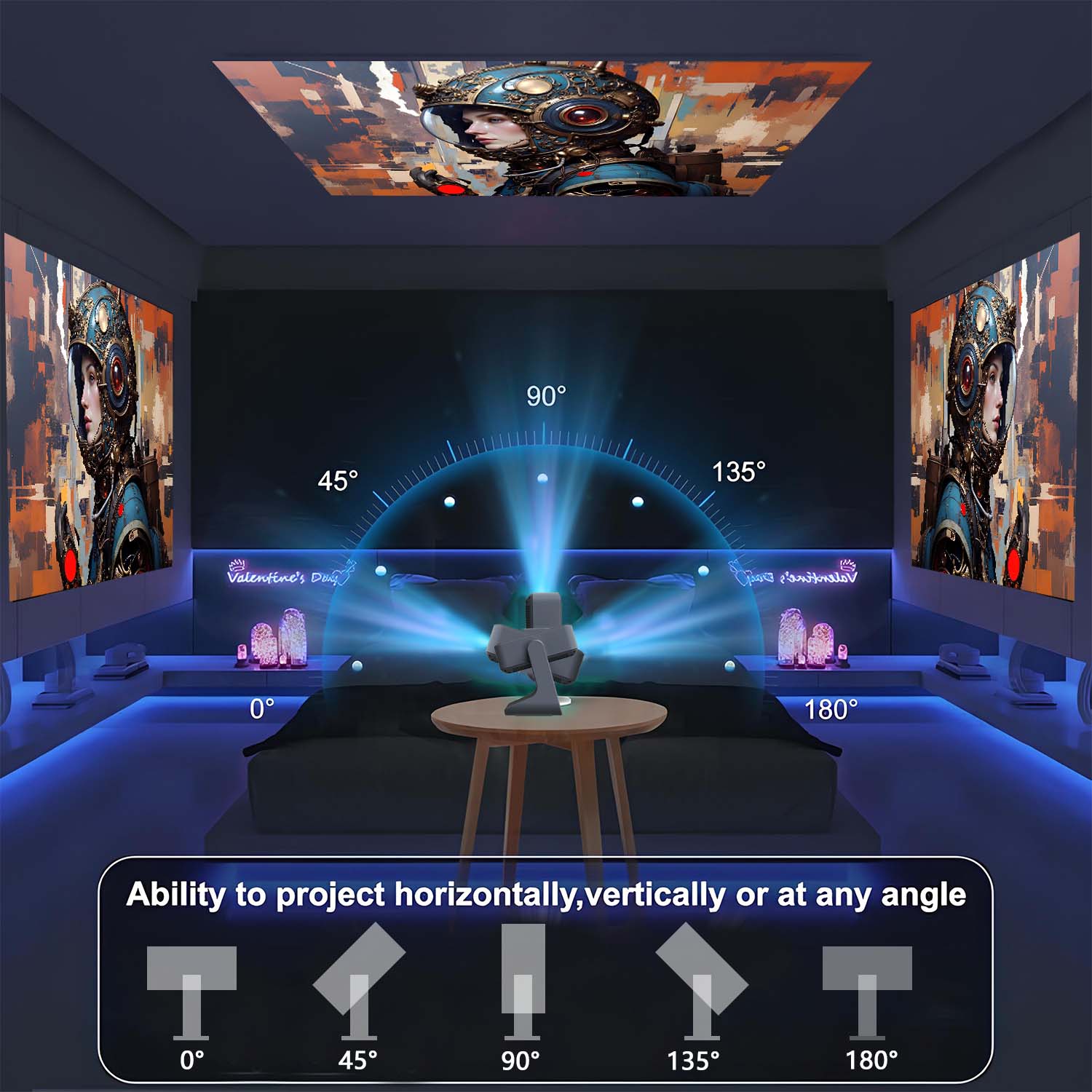 스마트 7인치 터치 프로젝터 4K 자동 초점 HDMI  - Home Cinema Kids 리뷰 및 가격