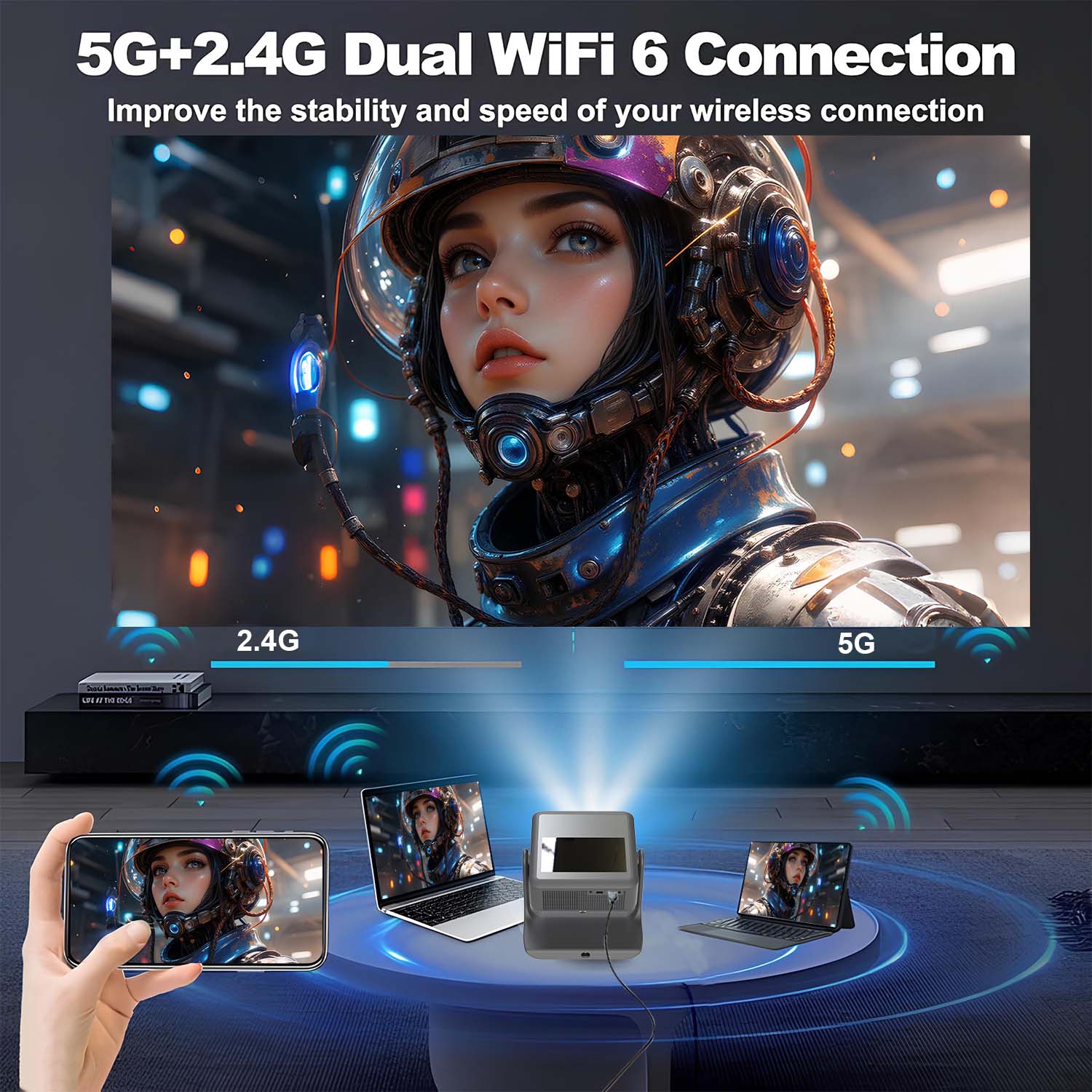 스마트 7인치 터치 프로젝터 4K 자동 초점 HDMI  - Home Cinema Kids 리뷰 및 가격