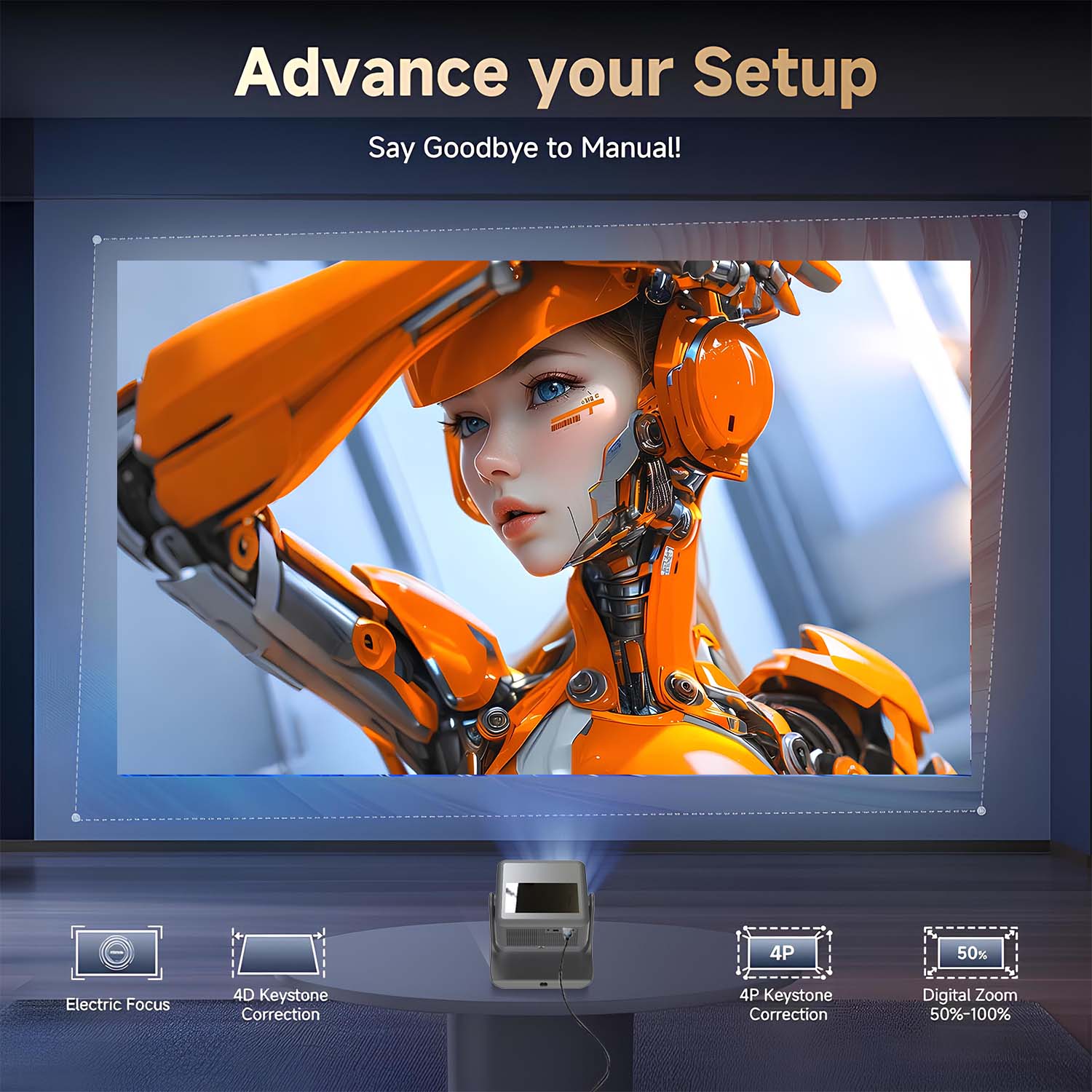 스마트 7인치 터치 프로젝터 4K 자동 초점 HDMI  - Home Cinema Kids 리뷰 및 가격