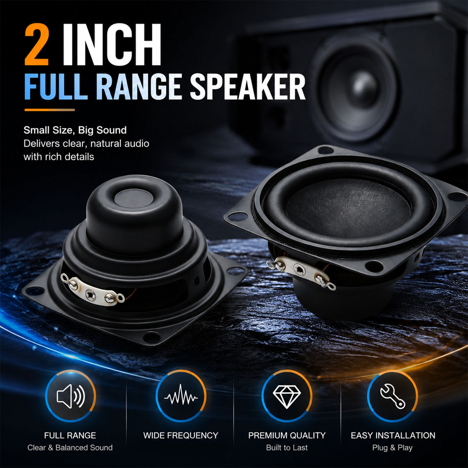2Pcs 2 인치 미니 오디오 휴대용 스피커 4Ohm  - Home Cinema Portable 리뷰 및 가격