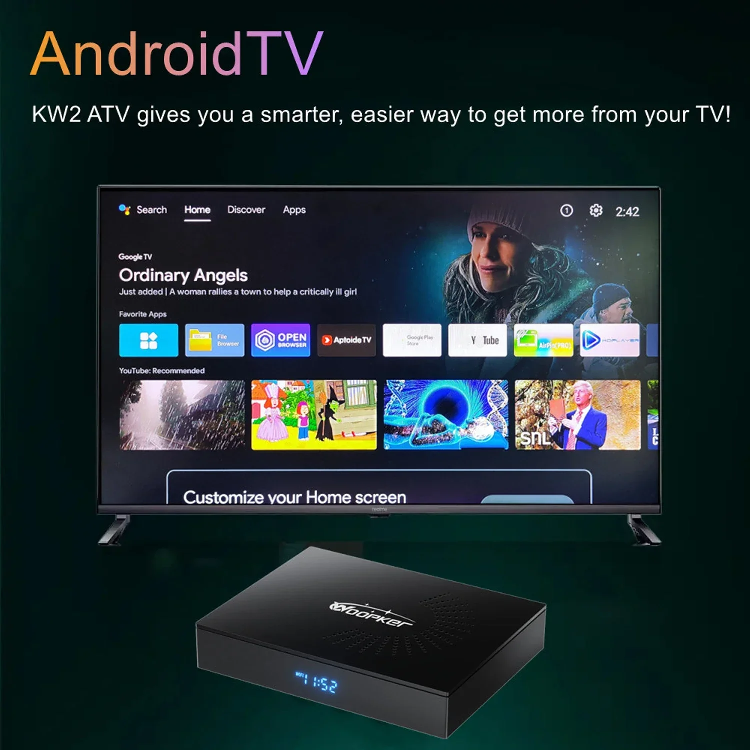 Woopker KW2 안드로이드 14 TV 박스 Aml - Home Cinema Google 리뷰 및 가격