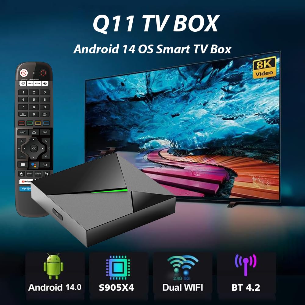 안드로이드 14 TV 박스 Q11 암로직 S905X4  - Home Cinema Google 리뷰 및 가격